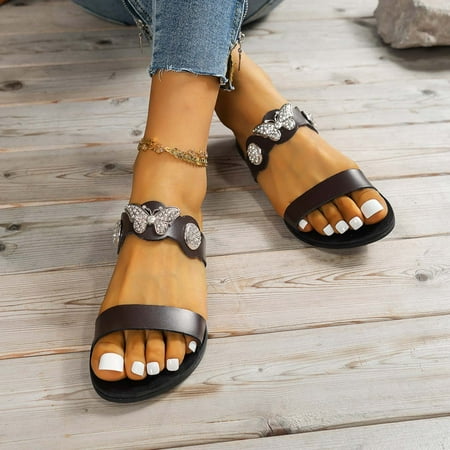 Sandals Women Butterfly Flat Slipper Dressy Summer Double Strap Sandals Comfy Open Toe Sandal for Beach Travel
Sandals Women Butterfly Flat Slipper Dressy Summer Double Strap Sandals Comfy Open Toe Sandal for Beach Travel