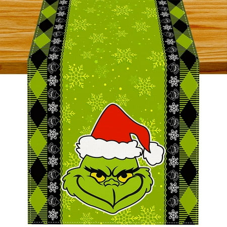 Grinch Green and Black Buffalo Plaid Christmas Table Runner Merry Grinchmas Tablecloth Christmas Xmas Winter Holiday Table Decorations
Grinch Green and Black Buffalo Plaid Christmas Table Runner Merry Grinchmas Tablecloth Christmas Xmas Winter Holiday Table Decorations