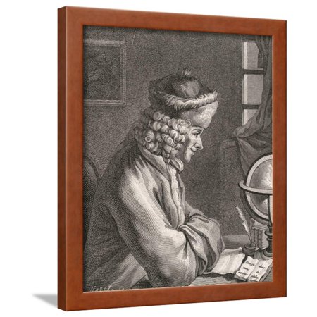 Portrait of Voltaire Reading Framed Print Wall Art