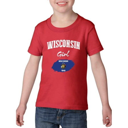Wisconsin Girl Heavy Cotton Toddler Kids T-Shirt Tee Clothing