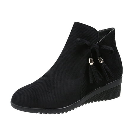 Fsqjgq Womens Boots Womens Winter Boots Ladies Fashion Solid Color Suede Tassel Side Zipper Comfortable Wedge Heel Short Boots S Boot Women s Boots Black 38
Fsqjgq Womens Boots Womens Winter Boots Ladies Fashion Solid Color Suede Tassel Side Zipper Comfortable Wedge Heel Short Boots S Boot Women s Boots Black 38