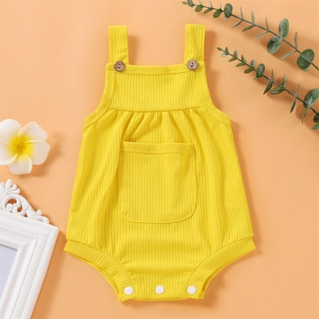 Yubatuo Newborn Infant Baby Boys Girls Ribbed Solid Pocket Bodysuit Suspender Romper Yellow 110
Yubatuo Newborn Infant Baby Boys Girls Ribbed Solid Pocket Bodysuit Suspender Romper Yellow 110