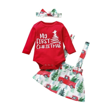 Sunisery Baby Girl’s Three Piece Suit Letter Long Sleeve Romper and Christmas Suspender Skirt & Headband
Sunisery Baby Girl’s Three Piece Suit Letter Long Sleeve Romper and Christmas Suspender Skirt & Headband