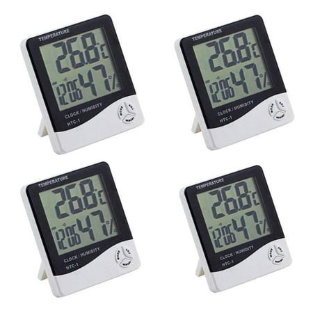 4PCS LCD Electronic Temperature Humidity Meter Digital Thermometer Hygrometer Weather Station with Alarm Clock
4PCS LCD Electronic Temperature Humidity Meter Digital Thermometer Hygrometer Weather Station with Alarm Clock