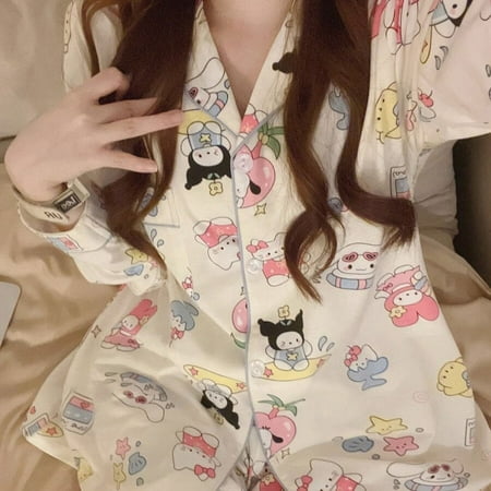 New Kawaii Sanrio Hello Kitty Pajamas Y2K Spring Autumn Cartoon Anime 2 Piece Long Sleeved Women Homewear Suit Sweet Pijama
New Kawaii Sanrio Hello Kitty Pajamas Y2K Spring Autumn Cartoon Anime 2 Piece Long Sleeved Women Homewear Suit Sweet Pijama