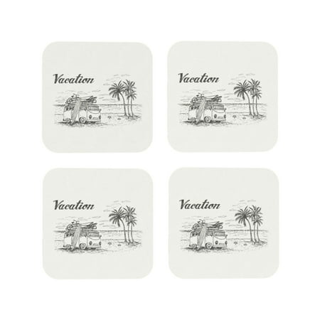 Coasters Set of 4 - Summer Vacation Scene Camping Van Drink Coasters for Tabletop Protection Leather Coasters for Living Room Decor and Housewarming Gift Square
Coasters Set of 4 - Summer Vacation Scene Camping Van Drink Coasters for Tabletop Protection Leather Coasters for Living Room Decor and Housewarming Gift Square