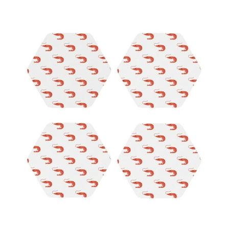 Coasters Set of 4 - Shrimp No.9037 Drink Coasters for Tabletop Protection Leather Coasters for Living Room Decor and Housewarming Gift Hexagon
Coasters Set of 4 - Shrimp No.9037 Drink Coasters for Tabletop Protection Leather Coasters for Living Room Decor and Housewarming Gift Hexagon
