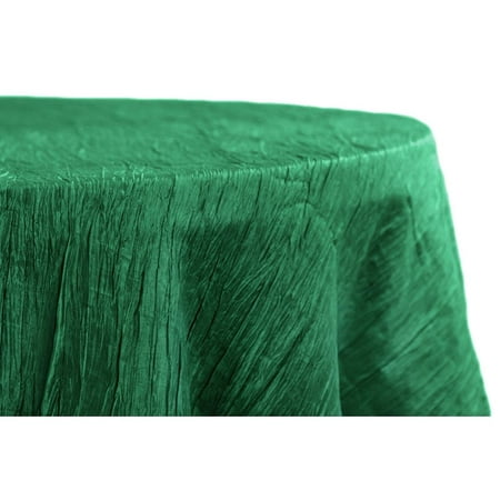 

1 Pc Accordion Crinkle Taffeta 120 Round Tablecloth - Emerald Green For Wedding Or Special Event Decor