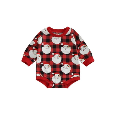 Huakaishijie Infant Baby Girl Boy Christmas Romper Long Sleeve Santa Plaid Print Loose Button Romper
Huakaishijie Infant Baby Girl Boy Christmas Romper Long Sleeve Santa Plaid Print Loose Button Romper