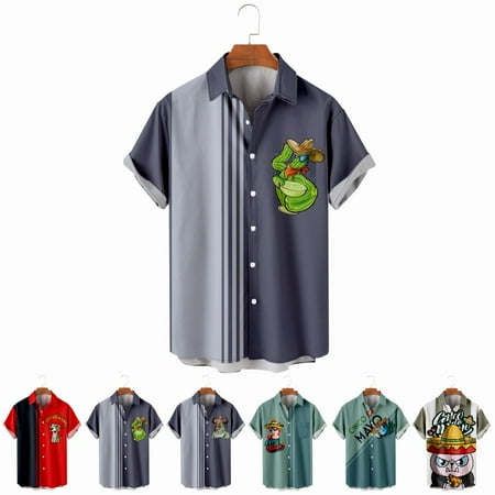LANLIN Men Dad Collared Polo Shirts Funny Relaxed-Fit Tops Up to 8XL