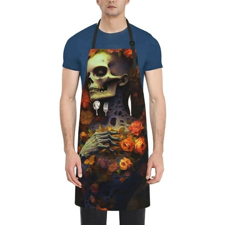 Lukts Vintage Floral Skull Pattern Kitchen Cooking Aprons Adjustable Bib Soft Chef Apron with 2 Pockets for Men Women
Lukts Vintage Floral Skull Pattern Kitchen Cooking Aprons Adjustable Bib Soft Chef Apron with 2 Pockets for Men Women