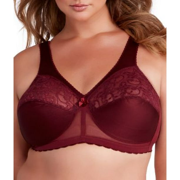 glamorise women's plus size magic lift full-figure support bra #1000, burgundy, 48h