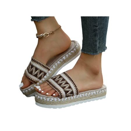 Daeful Womens Sandals Espadrille Platform Sandals Slip On Peep Toe Summer Slides Khaki 6.5
Daeful Womens Sandals Espadrille Platform Sandals Slip On Peep Toe Summer Slides Khaki 6.5