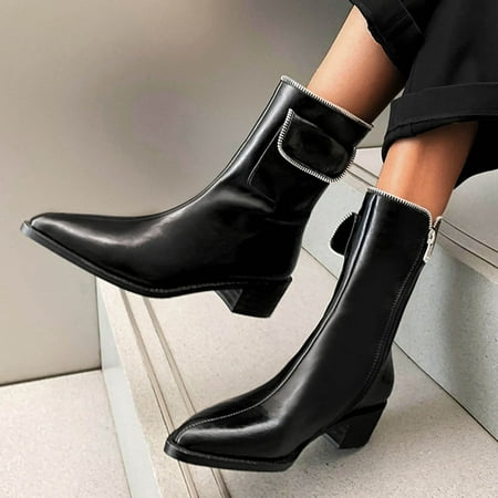 Womens Boots Fashion Thick Fashion Heel Boots Women s Toe Pointed Casual Zipper Retro Bag Women s Boots Black 8.5 Boots for Women
Womens Boots Fashion Thick Fashion Heel Boots Women s Toe Pointed Casual Zipper Retro Bag Women s Boots Black 8.5 Boots for Women