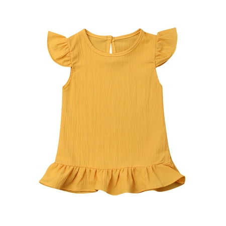 Canrulo Summer Toddler Baby Girl Casual Clothes Solid Chiffon Party Dress Sundress Yellow 1-2 Years
Canrulo Summer Toddler Baby Girl Casual Clothes Solid Chiffon Party Dress Sundress Yellow 1-2 Years
