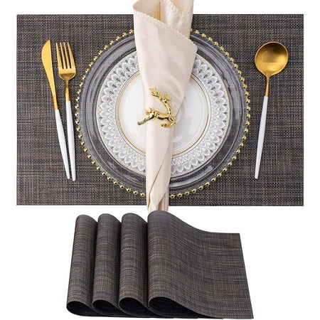 Placemats Set of 8 Washable Indoor/Outdoor Vinyl Place Mats for Dining Table Durable PVC Weave Table Mats(Caramel)
Placemats Set of 8 Washable Indoor/Outdoor Vinyl Place Mats for Dining Table Durable PVC Weave Table Mats(Caramel)