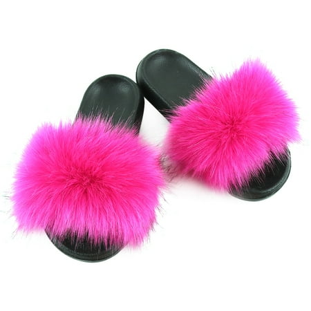 Coxeer Women Furry Slippers Fashion Anti-skid Faux Fox Fur Slippers Fluffy Sandals
Coxeer Women Furry Slippers Fashion Anti-skid Faux Fox Fur Slippers Fluffy Sandals