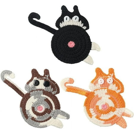 1/3PCS Handcrafted Creative Cute Cat Coaster Knitted Insulation Pad Cat Style Kitchen Table Insulation Cat Insulation Pad Cutlery Pad Gift for Cat Lovers(Set)
1/3PCS Handcrafted Creative Cute Cat Coaster Knitted Insulation Pad Cat Style Kitchen Table Insulation Cat Insulation Pad Cutlery Pad Gift for Cat Lovers(Set)