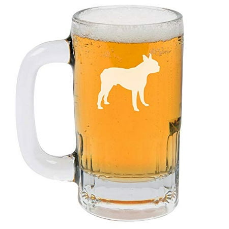 

12oz Beer Mug Stein Glass Boston Terrier