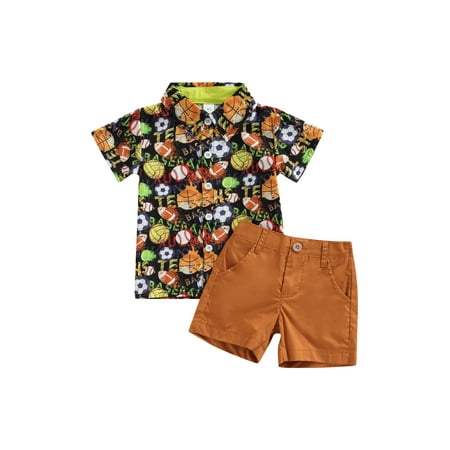 Toddler Baby Boys 2Pcs Gentleman Outfits Football Rugby Print Lapel Short Sleeve Shirts Tops Shorts Clothes Set
Toddler Baby Boys 2Pcs Gentleman Outfits Football Rugby Print Lapel Short Sleeve Shirts Tops Shorts Clothes Set