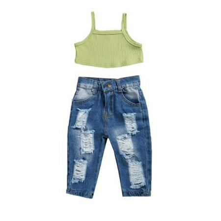 FOCUSNORM 3Pcs Toddler Girl 4 Colors Solid Pit Crop Tops Vest+Ripped Long Jeans Sets
FOCUSNORM 3Pcs Toddler Girl 4 Colors Solid Pit Crop Tops Vest+Ripped Long Jeans Sets