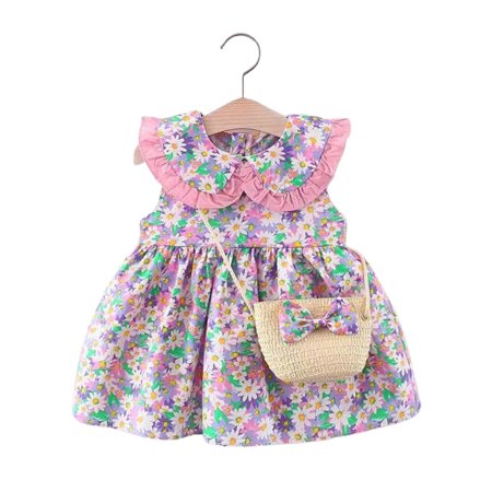 Chaoren Girls Dress Floral Print Bow-knot Bag 3 Colors Kids Turn Down Collar Dress for Picnic
Chaoren Girls Dress Floral Print Bow-knot Bag 3 Colors Kids Turn Down Collar Dress for Picnic