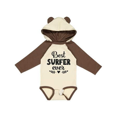 Inktastic Surfing Best Surfer Ever Gift Baby Girl Long Sleeve Bodysuit