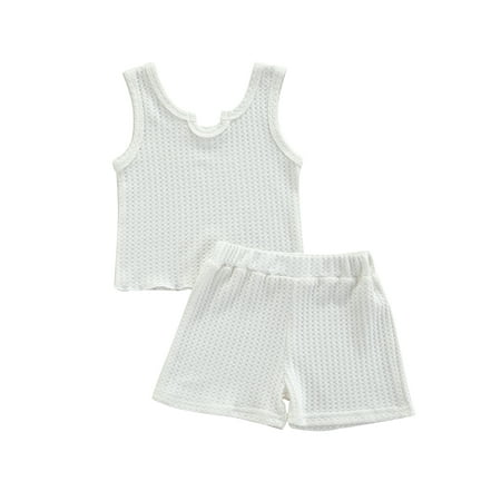 2 Pcs Infant Casual Outfits Baby Waffle Pattern U-shaped Neck Tank Top + Shorts
2 Pcs Infant Casual Outfits Baby Waffle Pattern U-shaped Neck Tank Top + Shorts