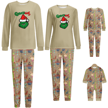 Holiday Family Matching Christmas Pajamas Sleepwear Set Grinch Khaki Print Sizes Baby-Kids-Adult-Pet 2 Pieces Top and Pants Bodysuits Unisex Pajamas Set
Holiday Family Matching Christmas Pajamas Sleepwear Set Grinch Khaki Print Sizes Baby-Kids-Adult-Pet 2 Pieces Top and Pants Bodysuits Unisex Pajamas Set