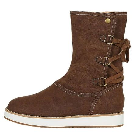 ZMHEGW Womens Boots Fall Cowboy Boots Cowboy Boots Lace Up Boots Shoes