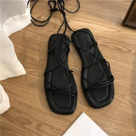 Summer New Women s Sandals Flat Beach Shoes Sexy Cross Cross Lace Up Toe Black Roman Sandals (Color : OneColor Size : 35)
Summer New Women s Sandals Flat Beach Shoes Sexy Cross Cross Lace Up Toe Black Roman Sandals (Color : OneColor Size : 35)