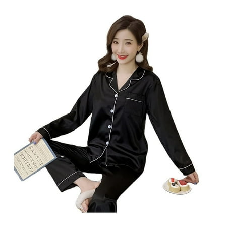 Women s Large Real Silk Face Pajamas Long Cufflink Style Soft Pajamas Loose Lapel Home Clothes Two-piece Set
Women s Large Real Silk Face Pajamas Long Cufflink Style Soft Pajamas Loose Lapel Home Clothes Two-piece Set