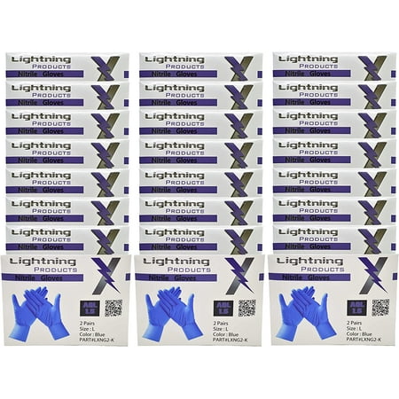 Blue Nitrile Glove Pairs Individually Packed 100 Gloves 50 Pairs 25 Carded Packs of 2 Pairs - Large
Blue Nitrile Glove Pairs Individually Packed 100 Gloves 50 Pairs 25 Carded Packs of 2 Pairs - Large