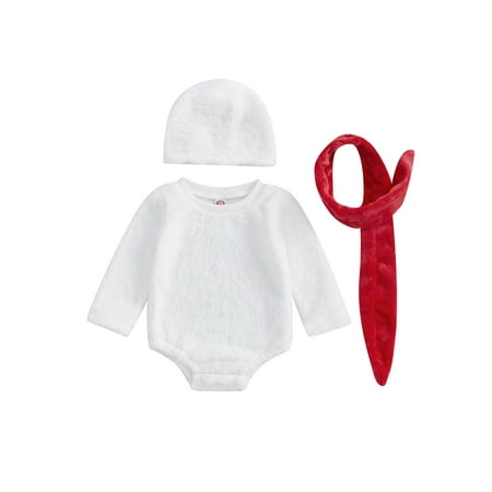 aturustex Infant Baby Cozy Snowman Costume for Boys Girls 0-18M Toddler Long Sleeve Plush Romper Round Neck Fleece Bodysuits Scarf Hat Set Newborn Cutaily Outfits for Christmas Cosplay Party
aturustex Infant Baby Cozy Snowman Costume for Boys Girls 0-18M Toddler Long Sleeve Plush Romper Round Neck Fleece Bodysuits Scarf Hat Set Newborn Cutaily Outfits for Christmas Cosplay Party
