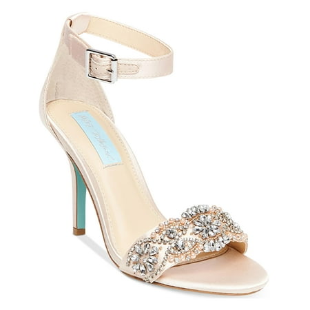 Blue by Betsey Johnson Womens Gina Satin Embellished Dress Sandals