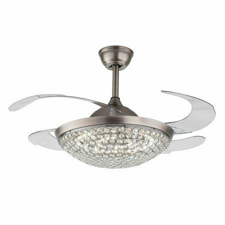 TFCFL Modern Crystal Retractable Ceiling Fan Light LED Chandelier Chrome Silver 42 in
TFCFL Modern Crystal Retractable Ceiling Fan Light LED Chandelier Chrome Silver 42 in