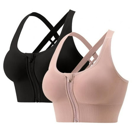 High Impact Sports Bras for Women Running - Shock Resistant Gather Front Zipper Fitness Sports Gym Yoga Workout Comfortable Soft Bra(2-Packs)
High Impact Sports Bras for Women Running - Shock Resistant Gather Front Zipper Fitness Sports Gym Yoga Workout Comfortable Soft Bra(2-Packs)