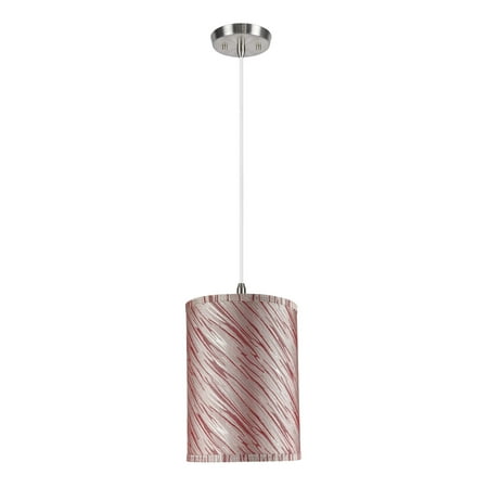 Aspen Creative 71035 One-Light Hanging Pendant Ceiling Light with Transitional Hardback Drum Fabric Lamp Shade Off-White with Transitional Red Striping 8 width
Aspen Creative 71035 One-Light Hanging Pendant Ceiling Light with Transitional Hardback Drum Fabric Lamp Shade Off-White with Transitional Red Striping 8 width