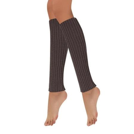 Wrapables 80 s Style Neon Fluorescent Ribbed Leg Warmers Mahogany Gray