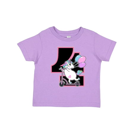 Inktastic 4th Birthday Unicorn Party Girls Gift Toddler Toddler Girl T-Shirt