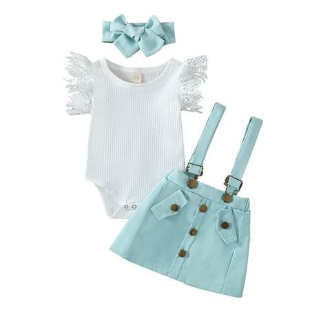 Toddler Baby Girls Summer Outfit Girls Ruffles Fly Sleeve Solid Ribbed Romper Lace Bodysuits Suspenders Skirt Headbands Outfits
Toddler Baby Girls Summer Outfit Girls Ruffles Fly Sleeve Solid Ribbed Romper Lace Bodysuits Suspenders Skirt Headbands Outfits