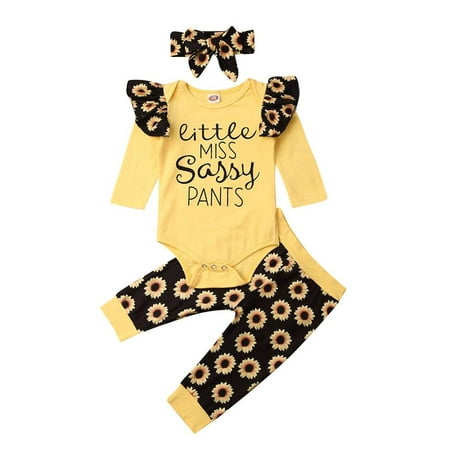 One opening Infant Baby Girl Outfit Sunflower Long Slevee Romper Pants Headband Set 0-18M
One opening Infant Baby Girl Outfit Sunflower Long Slevee Romper Pants Headband Set 0-18M