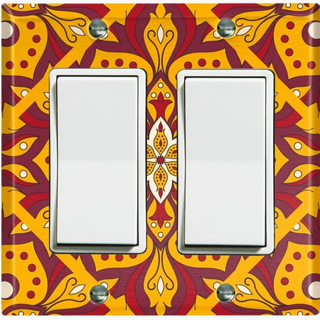Metal Light Switch Plate Cover Burgundy Orange Flower Mandala Tile Pattern MDL038
Metal Light Switch Plate Cover Burgundy Orange Flower Mandala Tile Pattern MDL038