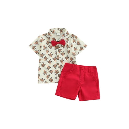 Bagilaanoe 2pcs Toddler Baby Boy Casual Christmas Outfits Cartoon Bear Print Short Sleeve Shirt with Bowtie + Shorts 6M 12M 18M 24M 3T 4T 5T Kids Short Pants Set
Bagilaanoe 2pcs Toddler Baby Boy Casual Christmas Outfits Cartoon Bear Print Short Sleeve Shirt with Bowtie + Shorts 6M 12M 18M 24M 3T 4T 5T Kids Short Pants Set