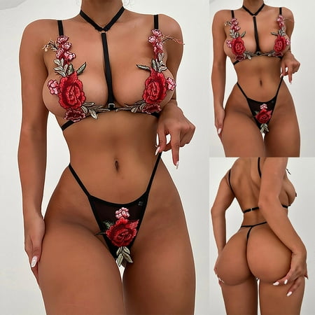 Huachen New Women s Sexy Bandage Embroidered Flower Underwear Fashion Bra Set Black/M
Huachen New Women s Sexy Bandage Embroidered Flower Underwear Fashion Bra Set Black/M