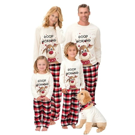 Kupretty Matching Family Pajamas Sets Holiday PJ s Elk Print Tee and Plaid Pants Loungewear
Kupretty Matching Family Pajamas Sets Holiday PJ s Elk Print Tee and Plaid Pants Loungewear
