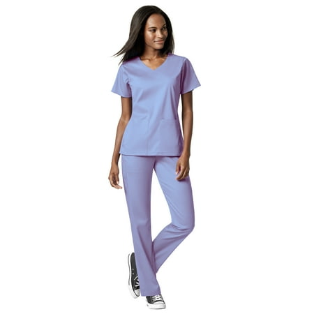 WonderWink Scrubs Set PRO Women s Notch Neck Top & Knit Waist Pant