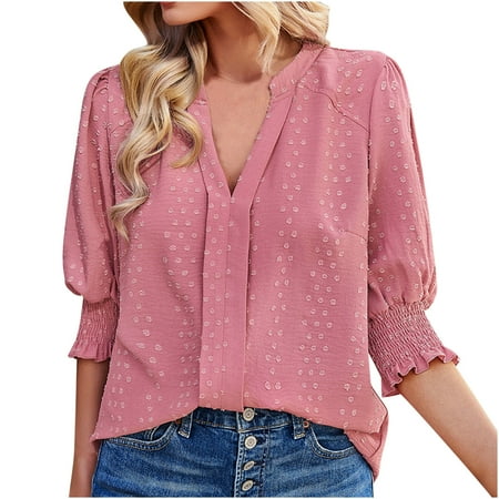 Crop Tops for Women Women s Solid Color Fashion Casual Spring And Summer V-Neck Five-Point Sleeve Blouse Tops Short Sleeve Maternity Shirts Pink XL
Crop Tops for Women Women s Solid Color Fashion Casual Spring And Summer V-Neck Five-Point Sleeve Blouse Tops Short Sleeve Maternity Shirts Pink XL