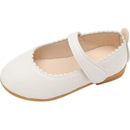 Girls Sandals Hook Loop Rubber Sandals Closed Toe Leather Shoes Summer Party for Toddler/Little Kid/Big Kid