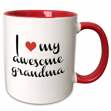 3dRose I love my awesome grandma - Two Tone Red Mug 11-ounce